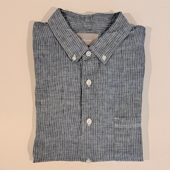 Everlane Men's Small 100% Linen Pigment Dyed Short Sleeve Button Down Shirt - Picture 6 of 11